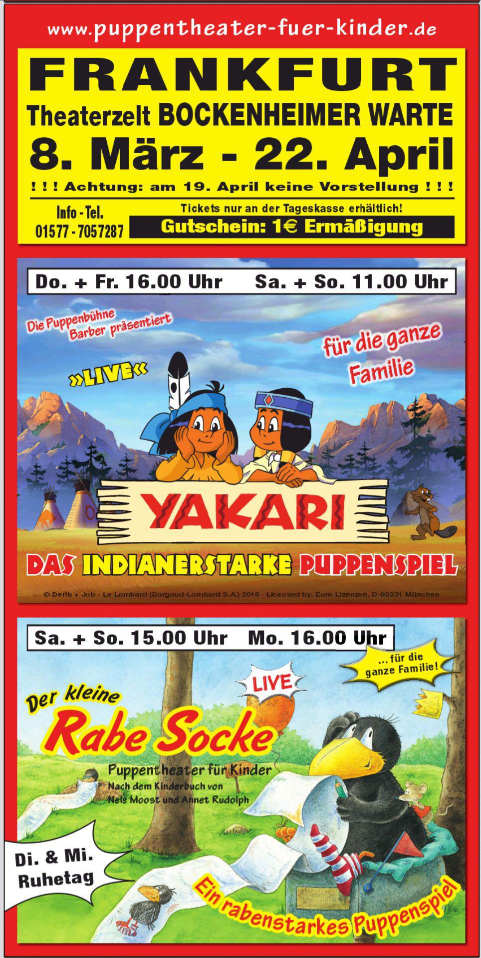 Barber's Puppentheater, 8.3.-22.4.